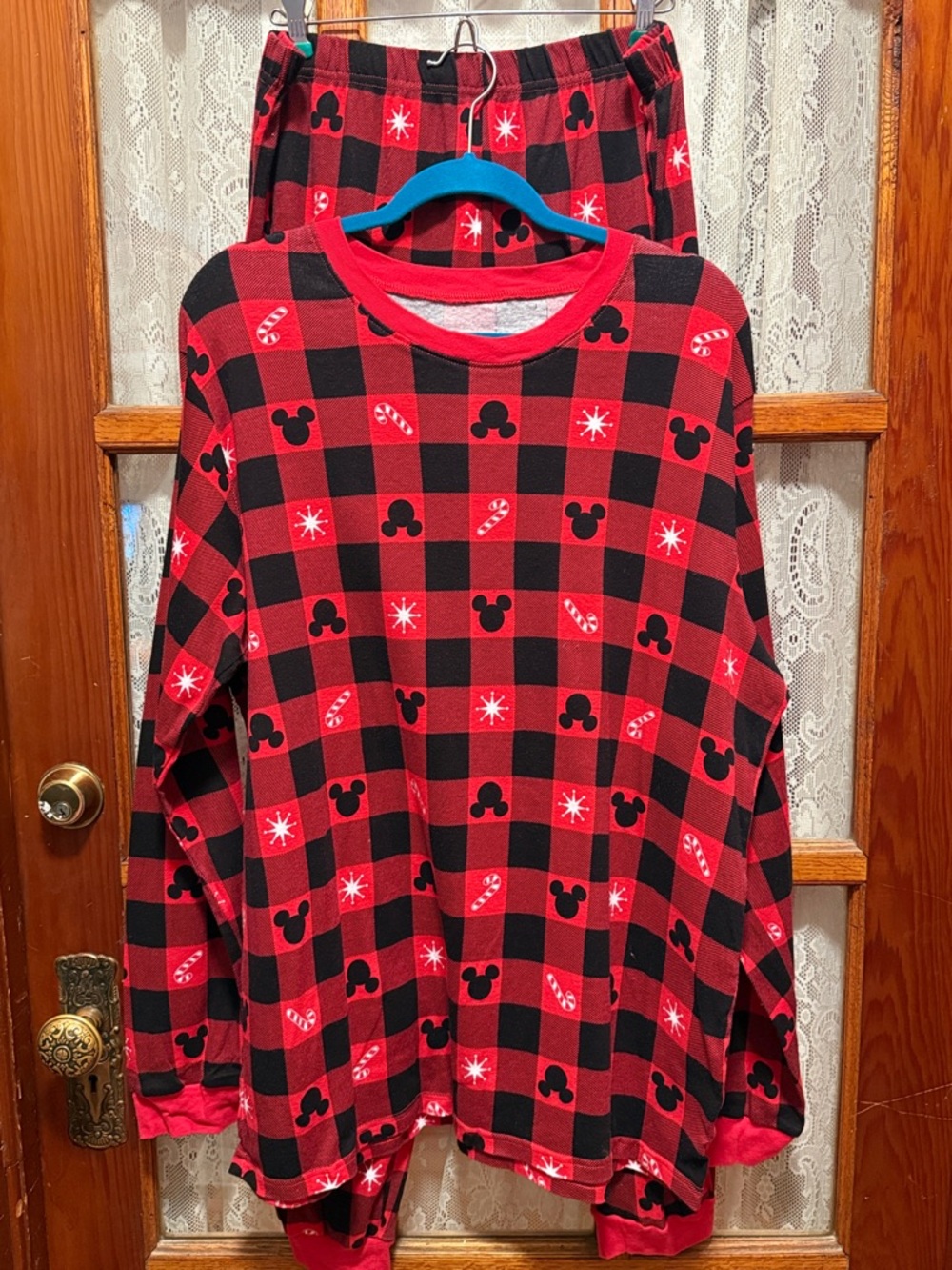 Disney Buffalo Plaid Mickey Pajama Set
